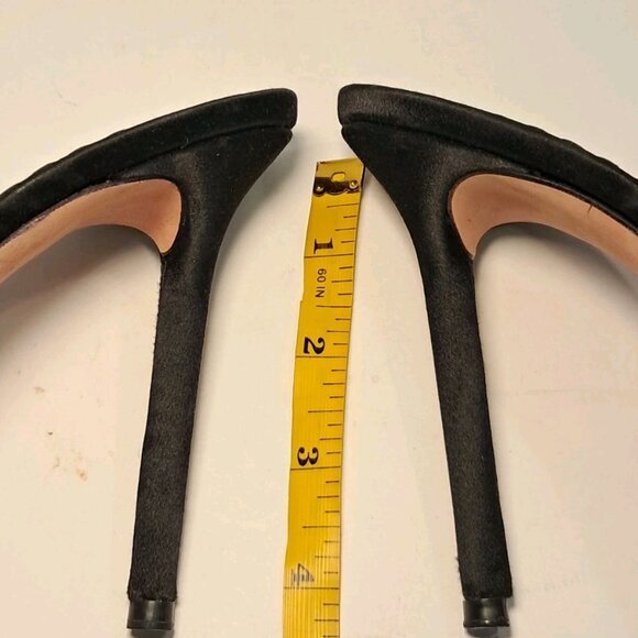 Agent Provocateur Elice Mules Satin 4.5" Stiletto Heels Feathers Black - Picture 10 of 10